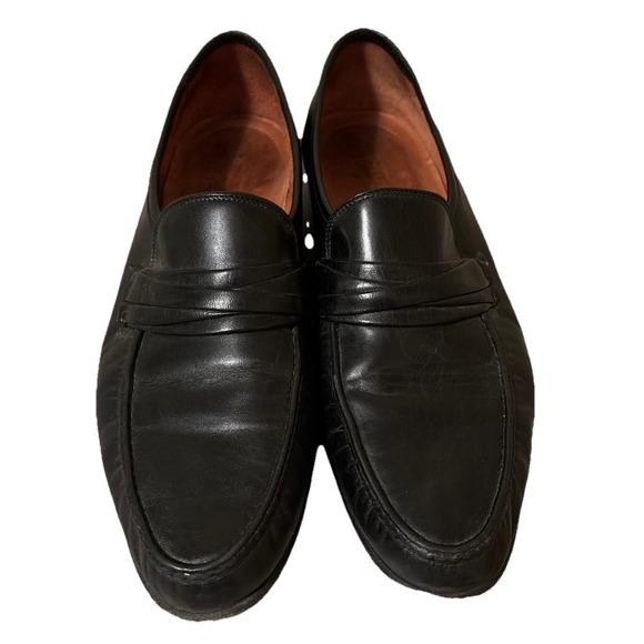 Allen Edmonds Bergamo Loafers 12B Black Leather Dress Shoes Career Business Work